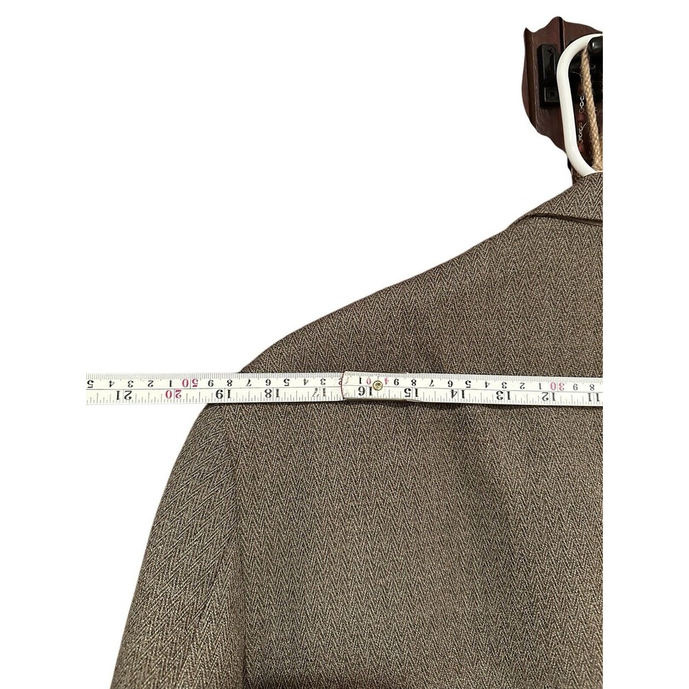 PERRY ELLIS Mens Tweed‎ Blazer Sport Coat Casual Jacket Size 44R Wool Brown EUC - Picture 9 of 11